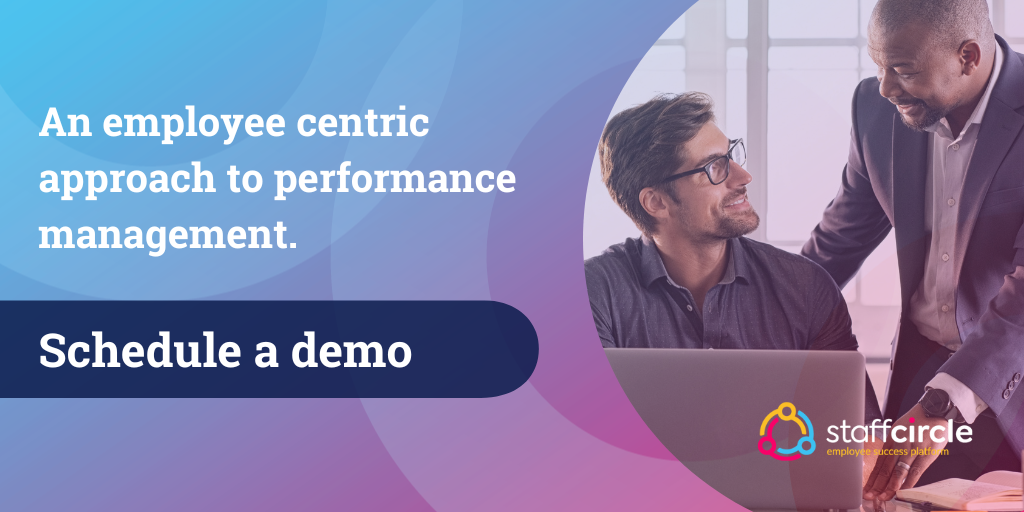 Banner: an employee-centric approach to performance management, with an invitation to book a demo