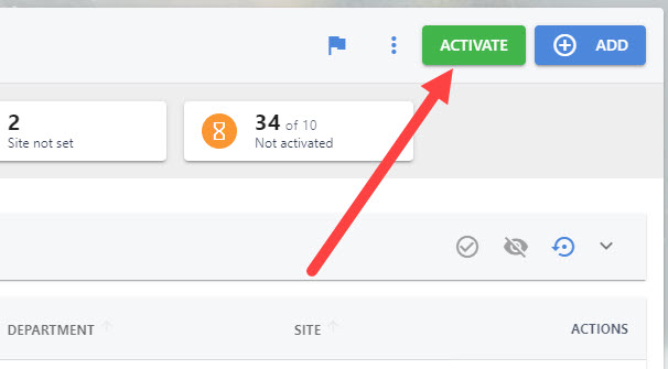 Selecting people in the list and using the green Activate button
