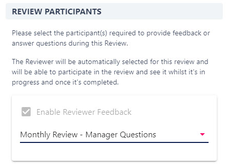 Choosing review participants and the feedback questions each one answers